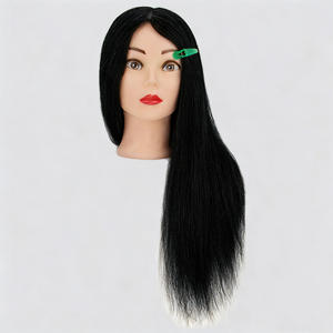 Cabeza de Maniquí <span class=keywords><strong>para</strong></span> Entrenamiento Profesional con Cabello Humano Real - Cabello Liso y Grueso <span class=keywords><strong>para</strong></span> Prácticas de Estilismo y Cosmetología - Product Image 2