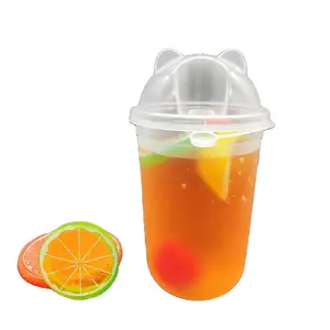PP Disposable Plastic Juice Cup Milk Tea Cold Coffee Cup Manufacturer 500ml 700ml Carton Plastic Cups with Lid Beverage CN;GUA
