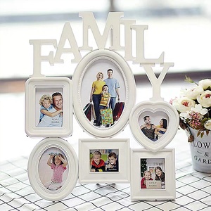 Cadre <span class=keywords><strong>photo</strong></span> collage familial noir et blanc tenture murale avec 6 ouvertures de style puzzle 4x6 ensemble de cadres <span class=keywords><strong>photo</strong></span> en acrylique - Product Image 3