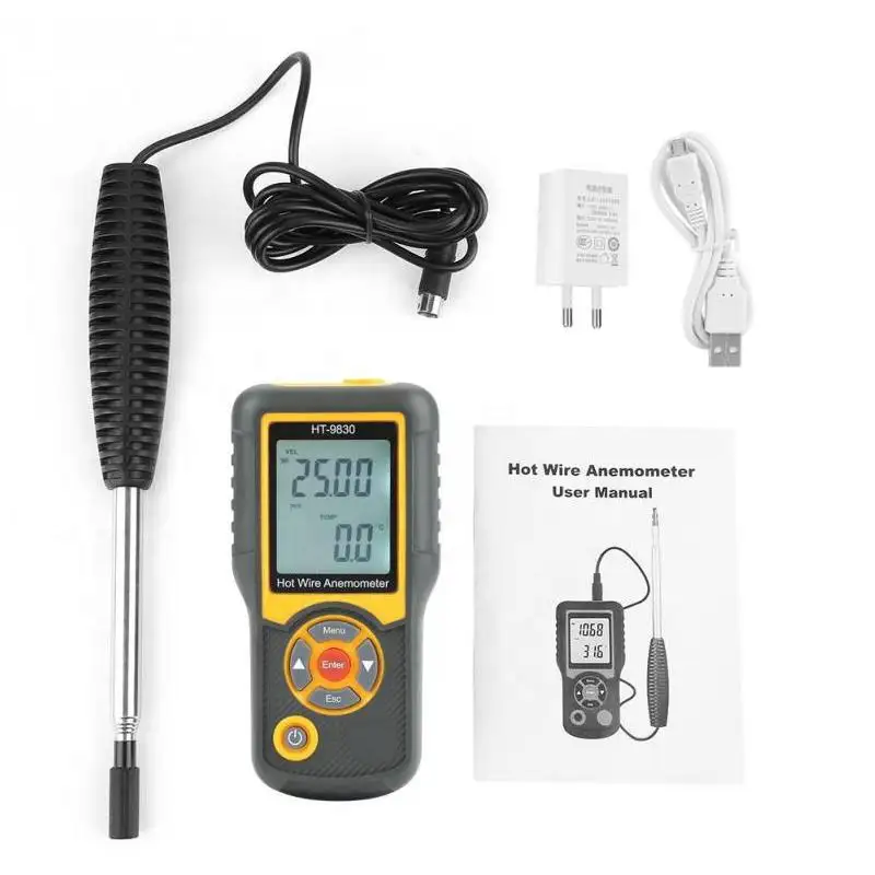 HTI HT-9830 hot wire anemometer factory price thermal wind speed
