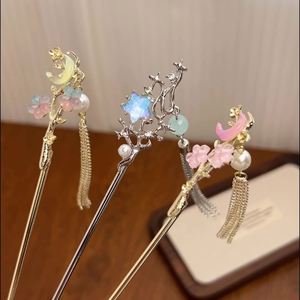 Chinese Style <b>Sweet</b> Women's Vintage <b>Flower</b> Tassel Zinc Alloy Hairpin with Clear Floral Pearl Jewelry - Product Image 2