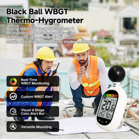 Medidor Profesional de Estrés Térmico WBGT con Temperatura de Globo Negro y Alarma de Alta Temperatura para Seguridad en Interiores y Exteriores