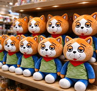 Peluche de chat personnalisée, jouet en peluche mignon à visage paresseux, poupée animale en peluche pour décoration intérieure, cadeau, OEM ODM, peluche de chat sur mesure