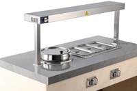 Équipement de restauration commerciale sur mesure OEM, lampe chauffante à infrarouge double en acier inoxydable 304 pour buffet d'hôtel