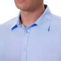 Chemise formelle pour homme à col carré, coupe ajustée, manches longues, couleur unie, en tissu tricoté extensible dans quatre directions, anti-humidité, à simple boutonnage