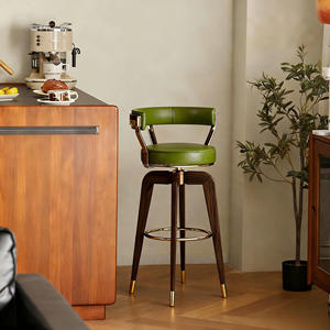 <span class=keywords><strong>Tabouret</strong></span> <span class=keywords><strong>de</strong></span> <span class=keywords><strong>bar</strong></span> pivotant en cuir <span class=keywords><strong>vert</strong></span> <span class=keywords><strong>olive</strong></span> design avec pieds en bois massif pour <span class=keywords><strong>bar</strong></span> à domicile et usage hôtelier - Product Image 3