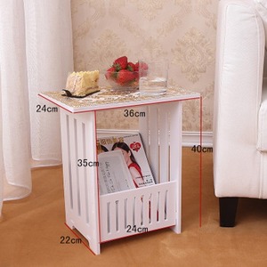 Tavolo <span class=keywords><strong>per</strong></span> riviste Casual <span class=keywords><strong>per</strong></span> camera da letto o balcone <span class=keywords><strong>per</strong></span> lo stoccaggio creativo piccolo soggiorno quadrato tavolino con mensola - Product Image 1