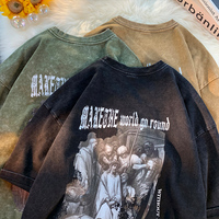 Zure Gewassen Heren T-Shirts Groothandel Kleding Effen Zwaargewicht Katoenen T-Shirt Custom Logo Oversized Grafische Vintage T-Shirt