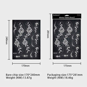 Stencil per Tatuaggi all'Henné all'Ingrosso, Adesivi con Motivi Traforati Indiani, Modelli Temporanei Impermeabili per Mani e Corpo - Product Image 3