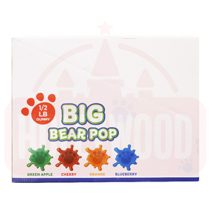 Holeywood 226g <strong>Large</strong> Gummy Bear <strong>Lollipop</strong> 3D Brown Bear Design Fruit Flavored Sweet and Sour Halal Packaged in Box - Product Image 3