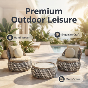 Ensemble de <span class=keywords><strong>salon</strong></span> de <span class=keywords><strong>jardin</strong></span> moderne et durable en rotin tressé avec chaises longues et coussins confortables - Product Image 4