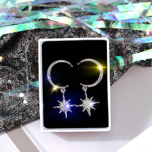 Hot Selling Bohemian Fashion <strong>Handmade</strong> Moon Star rainbow Planet Pendants Silver and Gold <strong>Earrings</strong> for Female and Girls - Product Image 2
