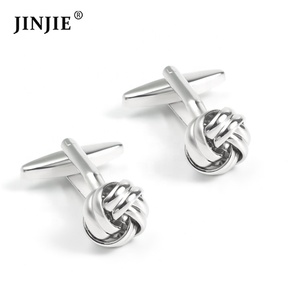 JINJIE clásico de moda de metal promocional de latón nudo gemelos para camisas de hombre - Product Image 1