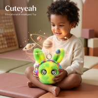 Cuteyeah Conejito Verde Lima con Control por Aplicación, Peluche Inteligente que Habla, Juguete Educativo Temprano, Compañero de Aprendizaje en Más de 60 Idiomas, Lavable