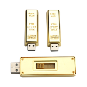 Venta al por Mayor de Memorias USB de Alta Calidad, 32GB, Diseño de Barra Dorada, Portátiles, de Alta Velocidad, Metálicas, USB 2.0 - Product Image 2
