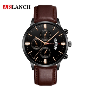 Montre chronographe à quartz pour homme, bracelet en cuir, étanche, lumineuse, multifonction, décontractée, pour affaires - Product Image 5