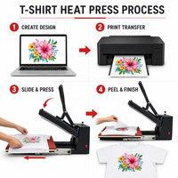 Presse à transfert thermique manuelle à plat 38*38 cm, 1800W, 110V/220V, pour sublimation DIY sur maillots, oreillers, coques de téléphone, t-shirts et tissus