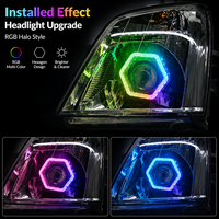 Phares de voiture 5D Angel Eye DRL RGB LED à commande par application, multicolores, 2,5 et 3,0 pouces, pour mise à niveau des phares – Vente chaude