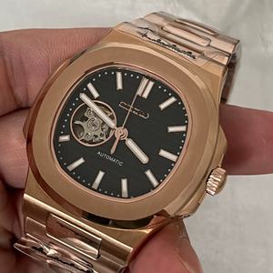 Montre mécanique automatique squelette de luxe japonaise NH38, style Patek pour NautiLuxurys, en acier inoxydable, verre saphir, étanche - Product Image 2