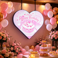 Écran LED en forme de cœur pour scène de mariage en intérieur P2.5, mur vidéo LED en forme de cœur romantique en couleur pour événements et expositions