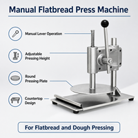 Presse à pâte à pizza manuelle Bakery Ready YF-APD24-B avec plaque en acier inoxydable de 235 mm pour la production de pizzas et de pains plats en café et restaurant