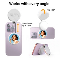 Lampe Selfie Magnétique Portable pour Téléphone, Lumière d'Appoint LED 3 Couleurs 10 Niveaux de Luminosité 900mAh Rechargeable 180° °   Ajustable