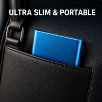 Batterie externe mince 5000 mAh en gros, mini chargeur portable en métal partagé avec logo personnalisé pour cadeaux d'entreprise
