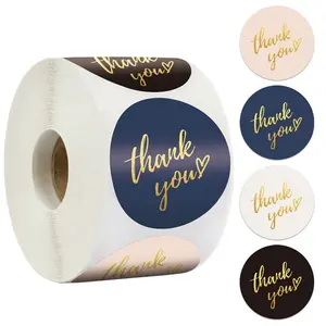 Foil Text Thank You Stickers and Cards Gold for Small Business Paper Custom Heat Sensitive Adhesive Sticker Gift & Craft Accept