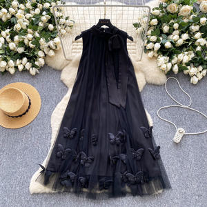 Nuovo Design Estivo: Abito da <span class=keywords><strong>Donna</strong></span> con Fiocchi e Farfalle, Stile Vacanza, Linea A, Comodo e Snellente - Product Image 4