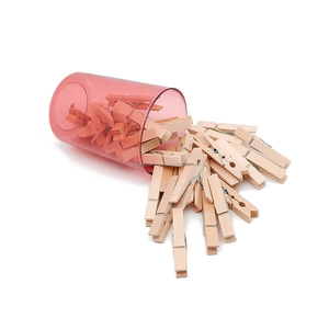 Maßgefertigte Umweltfreundliche 48mm Birkenholz <span class=keywords><strong>Mini</strong></span>-Wäscheklammern mit Feder zum Aufhängen von Kleidung und als Fotoaufhänger - Product Image 1