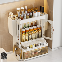 Meuble de cuisine pliable, armoire à épices avec tiroir, organisateur de cuisine pour pots à épices, vaisselle et couteaux
