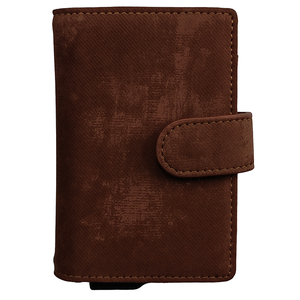 <b>RFID</b> <b>blocking</b> business card holder Automatic pop-up <b>wallet</b> unisex PU aluminium zipper <b>wallet</b> - Product Image 3