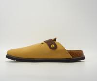 Mules et sabots pour hommes en cuir nubuck véritable avec semelle en liège, à bride réglable, style rétro décontracté