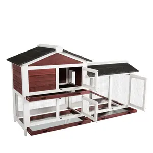 Wholesale Natural Wooden Rabbit Hutch Pet House Outdoor&Indoor