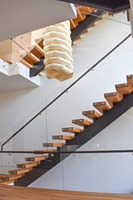 Escalier droit intérieur ouvert moderne durable Design flottant minimaliste Marches en bois massif pour cuisine Maison Villa Appartement Hall