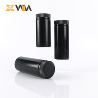 Bouteille ronde noire de qualité alimentaire, sérigraphiée, vide, en plastique, avec bouchon à vis, pour capsules de soins de santé, conteneur HDPE pour médicaments