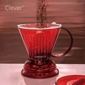 Cafetera de goteo con válvula inferior de plástico translúcido rojo trapezoidal de 500 ml para despensas corporativas, precio mayorista - Product Image 2