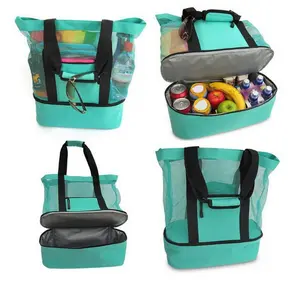 Летняя Пляжная Сумка-тоут для кемпинга, Джутовая сумка для ланча, сумка для льда, изоляционная сумка-холодильник для пикника