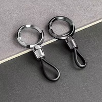 Porte-clés de voiture de luxe YECAI, porte-clés minimaliste en métal et cuir pour accessoires automobiles, cadeau adapté pour BMW Toyota Honda