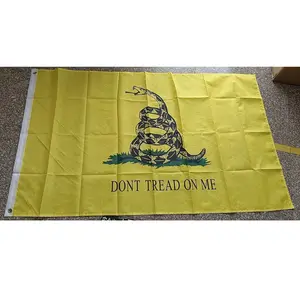 Amerika birleşik devletleri sarı yılan bayrağı abd 3x5 çift iplik bana pirinç toka ile Gadsden devlet bayrağı üzerinde sırtı yok