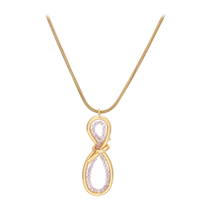 Collar de Lujo Chapado en Oro de 18K con Colgante de Corazón, Concha Natural, Engaste de Garra Impermeable, Joyería de Acero Inoxidable al por Mayor - Product Image 6