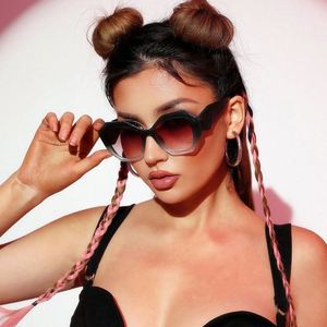 Gafas de Sol de Moda con Logotipo Personalizado, Gafas de Sol de Gran Tamaño con Montura Grande de Leopardo Colorido para Mujer - Product Image 6