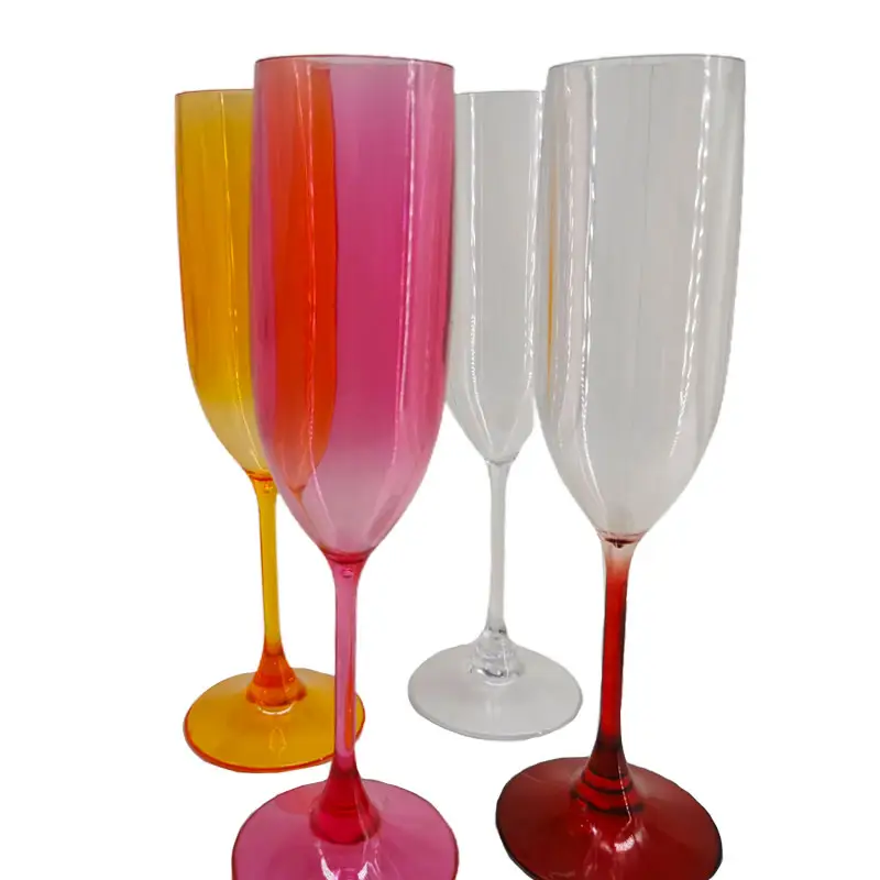 Commercio all'ingrosso di fabbrica personalizzato BPA Free Coupe De Champagne Glass Cup flute eleganti bicchieri di plastica da vino flauti di vetro di Champagne