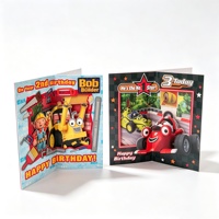 Carte de vœux en papier fantaisie personnalisée en 3D avec enveloppe pliable et motif de dessin animé pour enfants