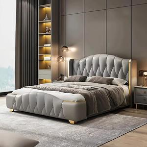 Set <span class=keywords><strong>Letto</strong></span> di Lusso Moderno in Legno di Quercia di Alta Qualità con Struttura Imbottita Regolabile e Contenitore, Misure Queen e King - Product Image 6