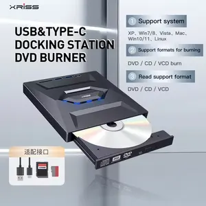 USB3.0 유형 C DVD CD 외장 DVD 드라이브 플러그 앤 플레이 CD 버너 트레이 유형 PC용 읽기 쓰기 레코더