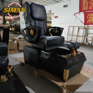 Siman Silla de pedicura sin plomería masaje eléctrico de lujo profesional negro dorado cómodo Venta caliente - Product Image 5