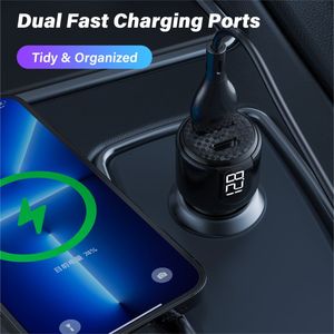 อะแดปเตอร์ชาร์จโทรศัพท์ในรถยนต์แบบ USB-C ชาร์จเร็วพิเศษ PD3.1 ช่องจุดบุหรี่ กำลังไฟ 30W พร้อมโวลต์มิเตอร์ วัสดุ GAN - Product Image 2