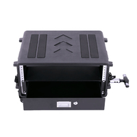 Boîtier en plastique PE de qualité, boîtier à outils 2U 3U 4U 5U 6U, couvercle à clapet, empilable, DJ, amplificateur réglable, porte coulissante, rack, flight case pour audio