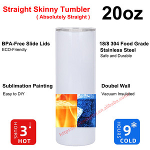अमेरिका के गोदाम का स्टॉक 20 औंस 20 औंस स्किनी कप सीधे काले सफेद सबलिमिनेशन टंबलर के लिए तैयार - Product Image 4